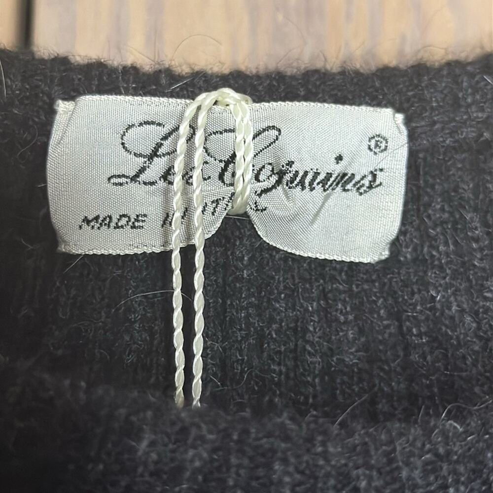 NWT Vintage Les Copains Beaded Embellishments Around Neckline Black Sweater - Picture 4 of 6